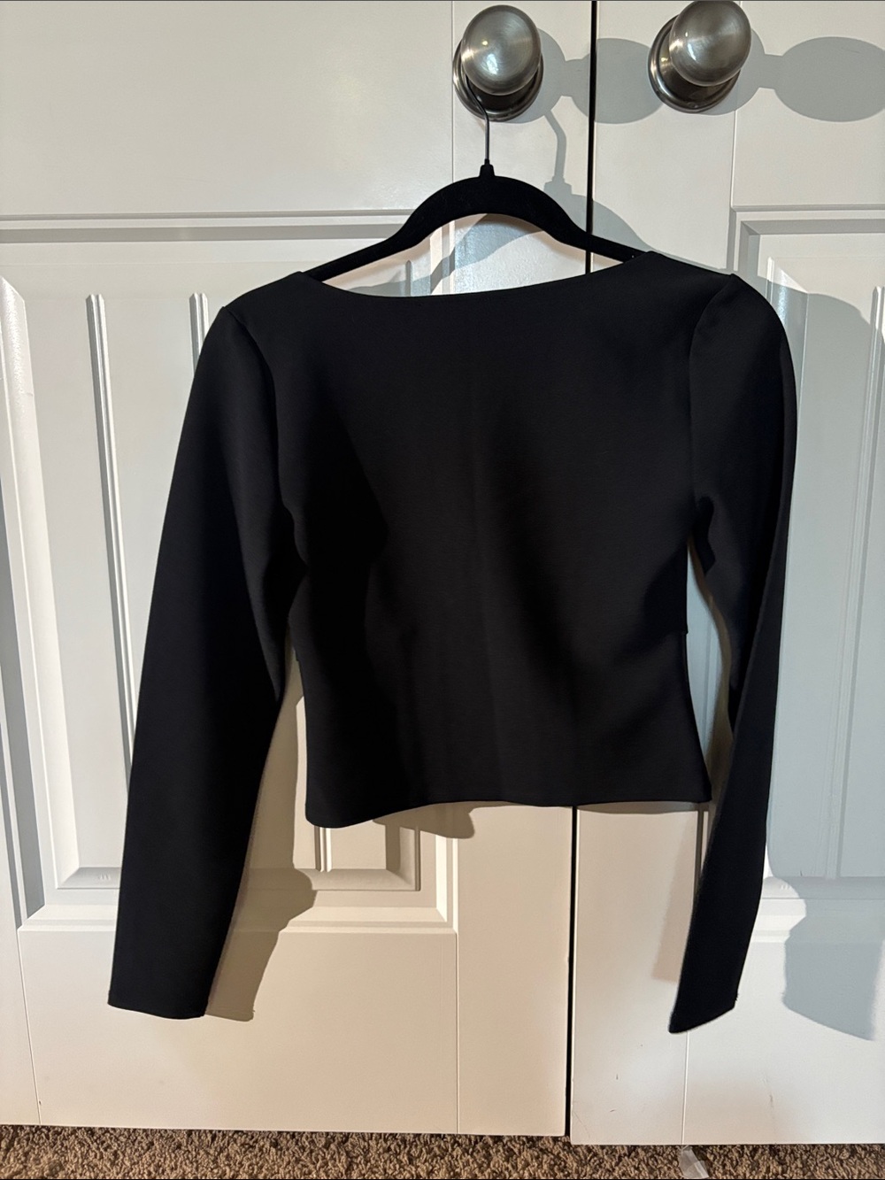 Abercrombie & Fitch Black Long-Sleeve Bustier Crop Top - Picture 2 of 2